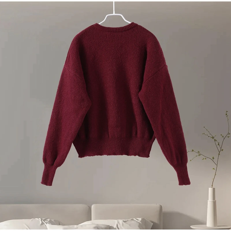 Women’s Knitwear Top A-Line Skirt Two-Piece Set Korean minimalist