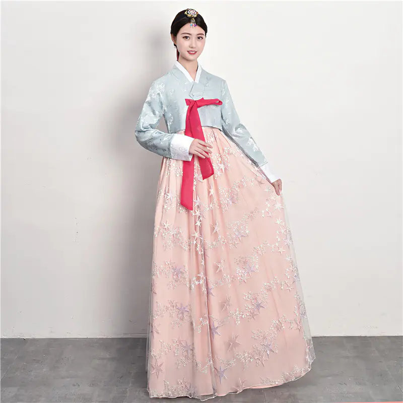 Traditional Court Korean Dance Dress – Ethnic Hanbok Performance Outfit for Cultural Events