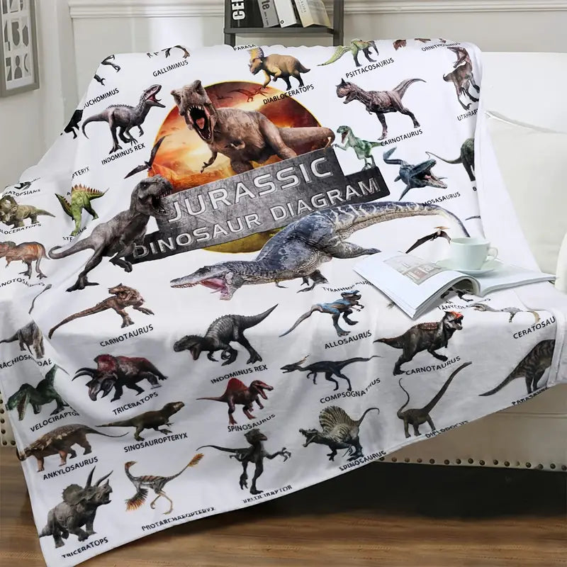 Jurassic Dinosaur Flannel Blanket – Soft, Warm & Fun Kids Throw