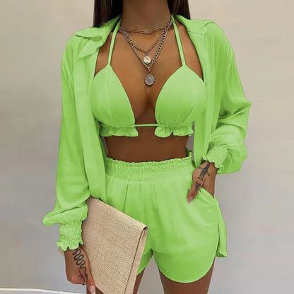 Sunlit Chic: Sexy 3‑Piece Beach Set for Women (2025)