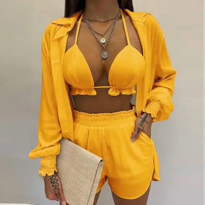 Sunlit Chic: Sexy 3‑Piece Beach Set for Women (2025)