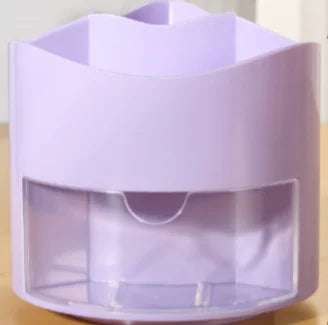 360° Rotating Pen Holder Desktop Drawer – Large Capacity Plastic Desk Organizer