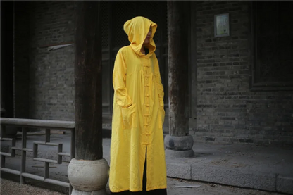 Traditional Cotton Linen Hooded Robe – Modern Comfort with Classic Elegance